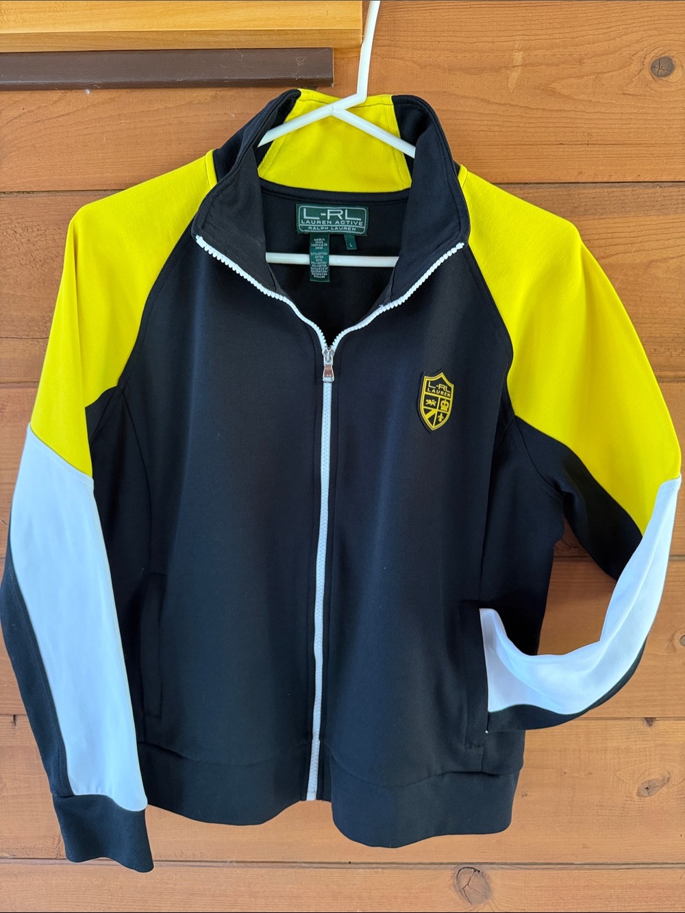 Women’s Ralph Lauren Black & Yellow Zip-Up Athletic Jacket